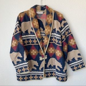 Vintage Flashback Bear Tapestry Blazer Jacket Gorpcore